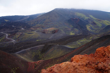 Silvestri crater at the slopes of Mount Etna at the island Sicily, Italy © DesignToonsy