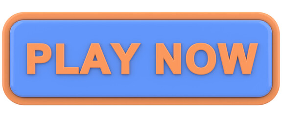 Play now button. 3D illustration.