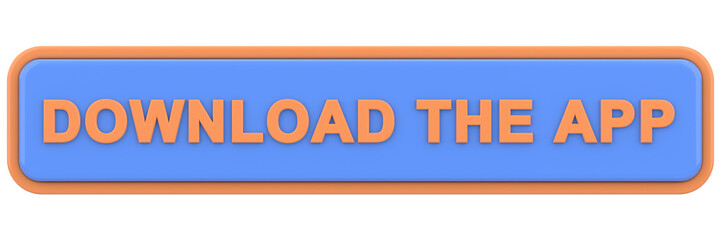 Download the app button. 3D illustration.