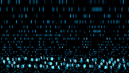 Abstract aqua blue visualization scale wipe glow laser technology binary digital numeric million