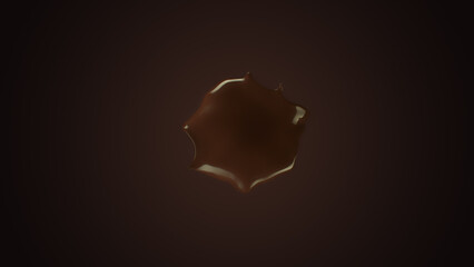 Super Slow Motion Shot of Real Chocolate Splash Flying Towards Camera Isolated on Black at 1000fps.