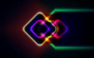 energetic geometric neon background featuring an array of dynamic arrows in harmonious motion, evoking sense of speed, agility and purposeful flow. triangle shape with abstract fire in a speed