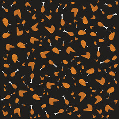 Random abstract background roast turkey. vector illustration.