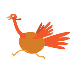vector running turkey. cartoon illustration