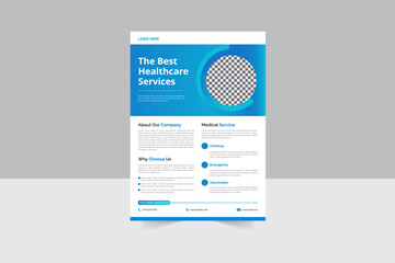  Corporate Healthcare and Medical Flyer or Poster Design Layout for Modern Medical Healthcare Flyers