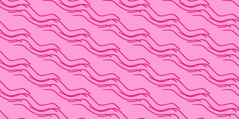 Strokes like waves on the diagonal. Background. Pink shape seamless pattern. Trendy Barbiecore Style. Template for textile and wallpaper. Vector illustration..