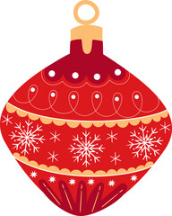 Christmas Ball Decoration Flat Illustration