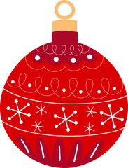 Christmas Ball Flat Illustration
