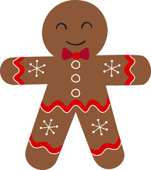 Christmas Cookie Gingerbread Flat Illustration