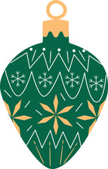 Christmas Ornament Ball Flat Illustration