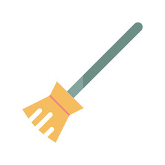 broom flying flat icon
