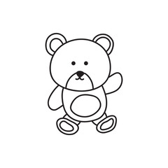 Obraz na płótnie Canvas Hand drawn Kids drawing Cartoon Vector illustration baby bear icon Isolated on White Background