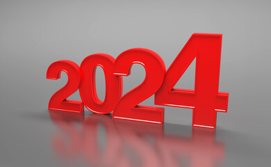 New Year 2024 Creative Design Concept - 3D Rendered Image	
