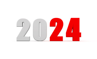 New Year 2024 Creative Design Concept - 3D Rendered Image	
