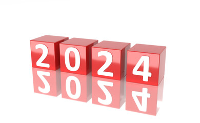 New Year 2024 Creative Design Concept - 3D Rendered Image	
