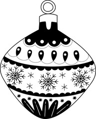 Christmas Ball Decoration icon hand drawn design elements for decoration.