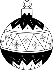 Christmas Bauble icon hand drawn design elements for decoration.