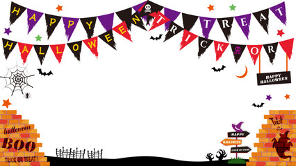 Halloween movie background ハロウィンのサムネイルイラスト