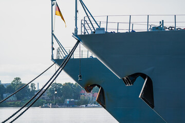 Fototapeta premium Two battle ship bow anchors parked next to each other