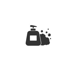 Soap pump bottle, cleaning service related icon, glyph design. Vector