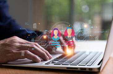 Entrepreneur using electronic devices for store customer data to gain customer insight in order to create marketing campaign that can help to increase sale and identify potential customer.	