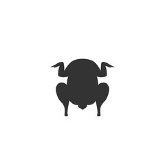 Whole chicken turkey flat vector icon in modern flat