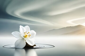 white flower on water