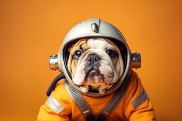 Bulldog Dog Dressed As An Astronaut . Сoncept Astronaut Bulldog, Costumes For Dogs, Bulldog Care, Inventions For Pets