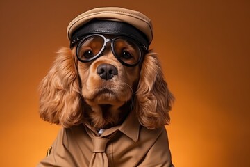 Cocker Spaniel Dog Dressed As A Police Officer On . Сoncept Cocker Spaniel Police Officer Costume, Benefits Of Dressing Your Dog, Safety Concerns When Dressing Pets