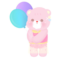 teddy bear with balloon