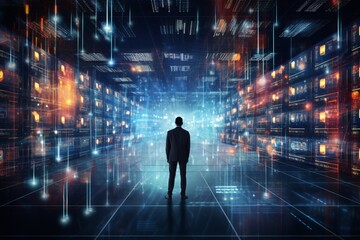 abstract technology background of information big data generative ai