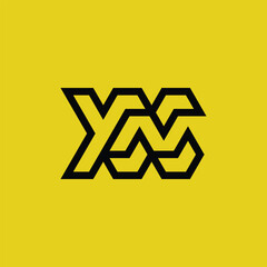 Initial letter YN or NY monogram logo - obrazy, fototapety, plakaty