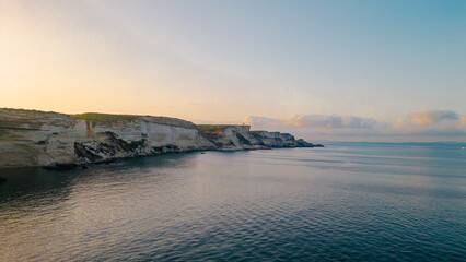 Aerial view of the old town Bonifacio in Corsica France