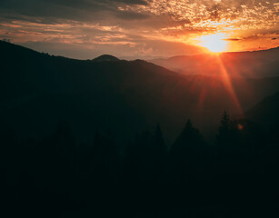 Sunset over the mountains