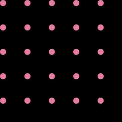 Light pink polka dots on a black background Abstract geometric seamless pattern