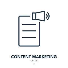 Content Marketing Icon. Copywriting, Blog, Content. Editable Stroke. Simple Vector Icon