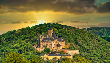 Schloss Wernigerode Sonnenuntergang