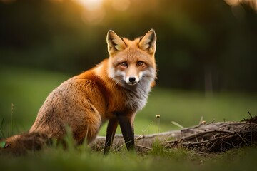 Naklejka premium red fox in the wild