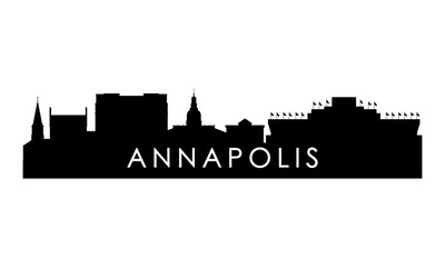 Obraz premium Annapolis skyline silhouette. Black Annapolis city design isolated on white background.