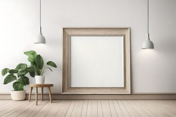 blank frame in the interior of room  