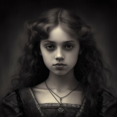 Fototapeta premium Old photo of a beautiful girl