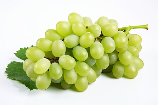 Green grapes or white grapes on white