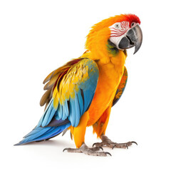 Fototapeta premium blue and yellow macaw on white background