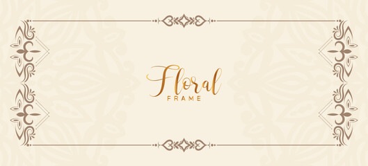 Elegant decorative floral frame stylish decor banner design