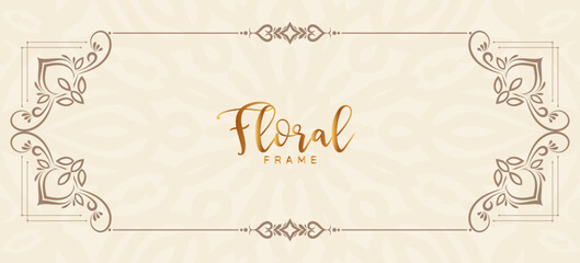 Elegant classic floral frame stylish decorative banner design