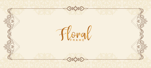 Classic decorative floral frame stylish elegant banner design