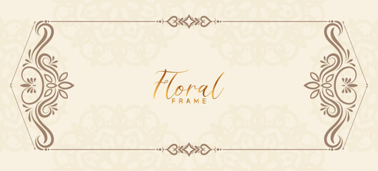Elegant decorative floral frame stylish decor banner design