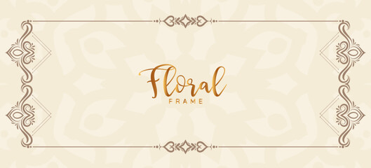 Classic decorative floral frame stylish elegant banner design