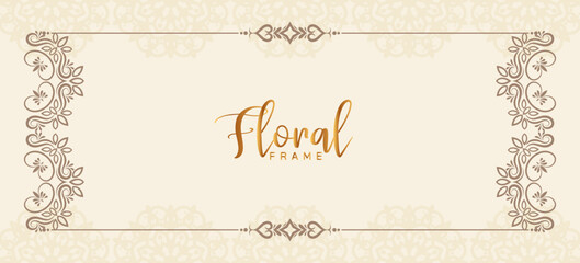 Elegant decorative floral frame stylish decor banner design