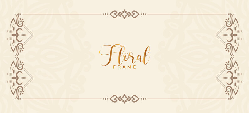 Elegant decorative floral frame stylish decor banner design